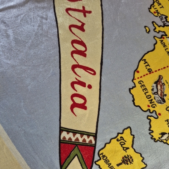 Explore Australia Map Acetate Scarf Hand rolled - Picture 4 of 8